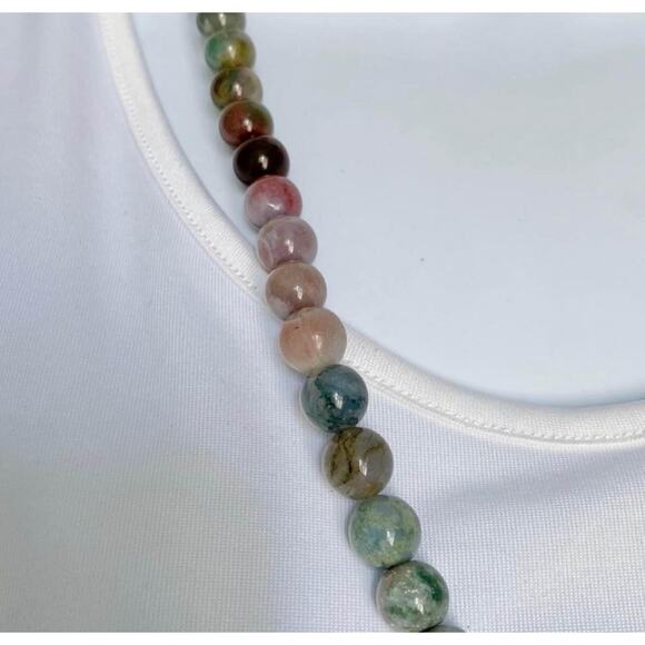 Moss Agate Ombré Beaded Necklace - Picture 3 of 5